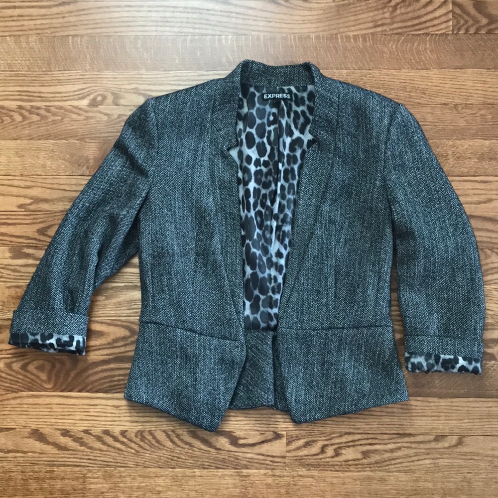 Express Herringbone Blazer